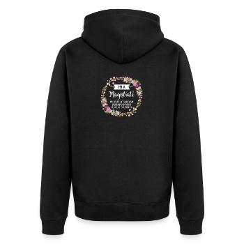 I'm A Magistrate My Level Of Sarcasm Depends On - Unisex Premium Organic Zip Hoodie - black - Back - Nico (187cm)