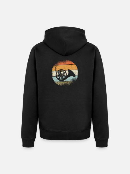 horn - Unisex Premium Organic Zip Hoodie - black