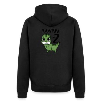 2. Geburtstag - 2 Jahre alt - Ich bin 2 - Unisex Premium Bio Zip Hoodie - Schwarz - Hinten - Nico (187cm)
