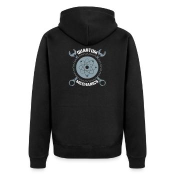 Quantenmechanik Quantenphysik Technik - Unisex Premium Bio Zip Hoodie - Schwarz - Hinten - Nico (187cm)