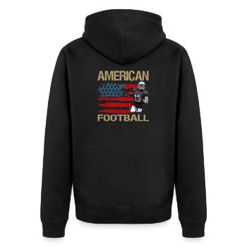 American Football - American Football - Unisex Premium Bio Zip Hoodie - Schwarz - Hinten - Nico (187cm)