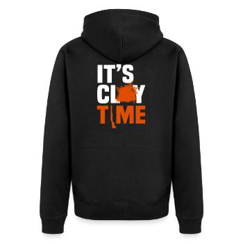 Lustige Skeet Schießen Clay Target Shoot - Unisex Premium Bio Zip Hoodie - Schwarz - Hinten - Nico (187cm)