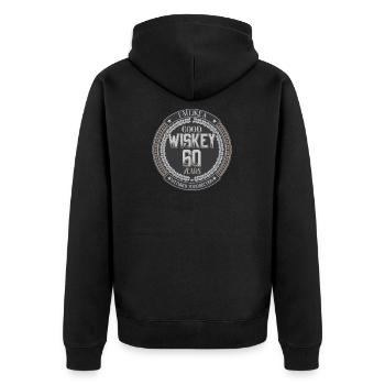 60. Geburtstag 60 Jahre Ich bin wie guter Whisky - Unisex Premium Bio Zip Hoodie - Schwarz - Hinten - Nico (187cm)