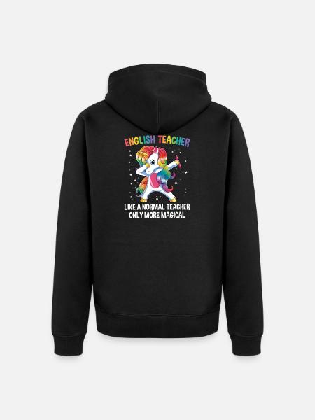 Anglais professeur de magisch drôle littérature Professeur - Veste à capuche bio Premium Unisexe - noir