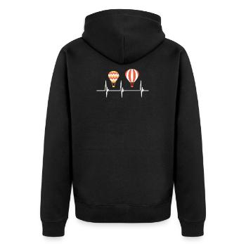 Heißluftballon Geschenk Heißluftballon Ballonfahrt - Unisex Premium Bio Zip Hoodie - Schwarz - Hinten - Nico (187cm)