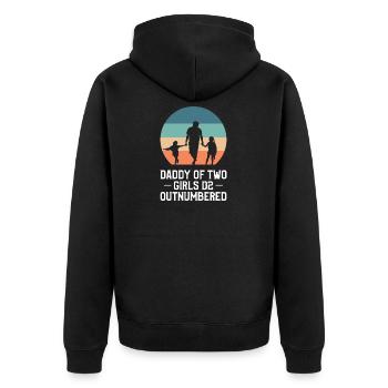 Funny Daughter Gift Idea For Dad - Unisex Premium Bio Zip Hoodie - Schwarz - Hinten - Nico (187cm)