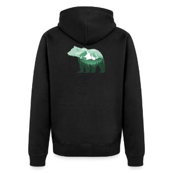 grizzly-bär grün natur berge gebirge T-Shirt - Unisex Premium Bio Zip Hoodie - Schwarz - Hinten - Nico (187cm)