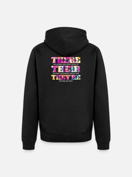Englischlehrer Geschenke Englischklasse Grammatik - Unisex Premium Bio Zip Hoodie - Schwarz