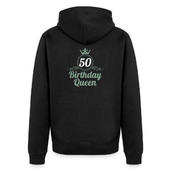 50e anniversaire 50 ans 50 années 50 Birthday Queen - Veste à capuche bio Premium Unisexe - noir - Dos - Nico (187cm)