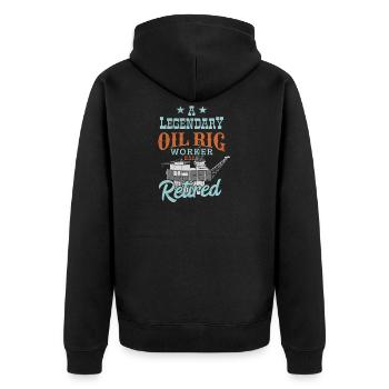 Travailleur retraité des plates-formes pétrolières - Veste à capuche bio Premium Unisexe - noir - Dos - Nico (187cm)
