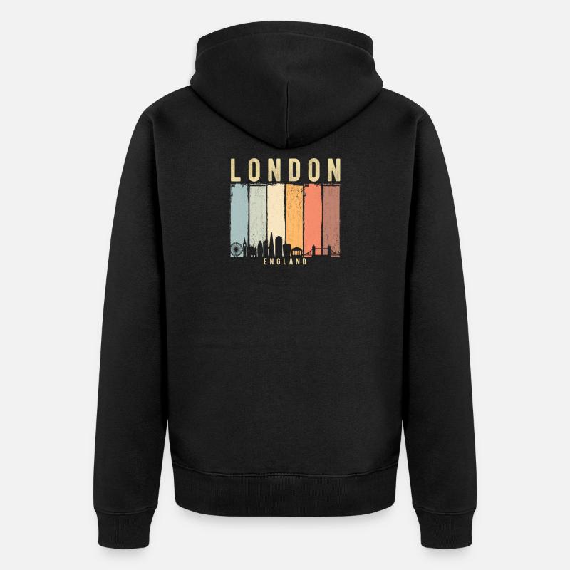 Londres Skyline - Veste à capuche bio Premium Unisexe - noir