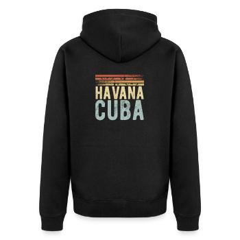 Havana Cuba - Unisex Premium Organic Zip Hoodie - black - Back - Nico (187cm)