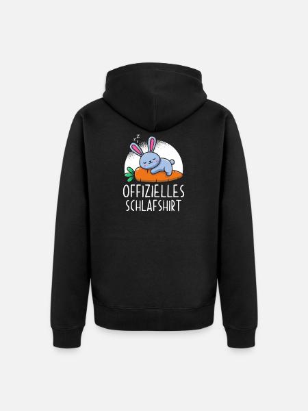 Offizielles Schlafshirt Hase - Unisex Premium Bio Zip Hoodie - Schwarz