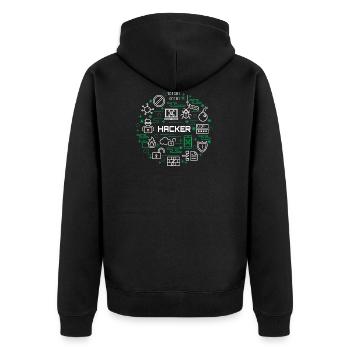 Hacker - Veste à capuche bio Premium Unisexe - noir - Dos - Nico (187cm)