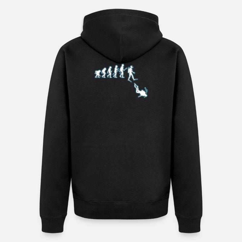 Diver Evolution - Unisex Premium Organic Zip Hoodie - black