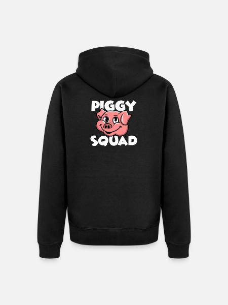 Funny Pigs Cute - Unisex Premium Organic Zip Hoodie - black