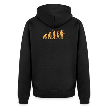 Evolution Imker Imkerei Biene Bienenflüsterer - Unisex Premium Bio Zip Hoodie - Schwarz - Hinten - Nico (187cm)