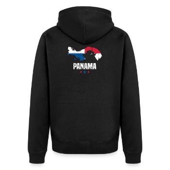 Panama Flag - Unisex Premium Organic Zip Hoodie - black - Back - Nico (187cm)