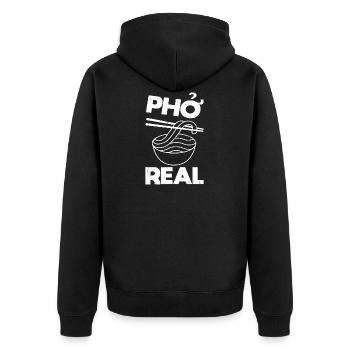 Pho Soup Funny - Unisex Premium Organic Zip Hoodie - black - Back - Nico (187cm)