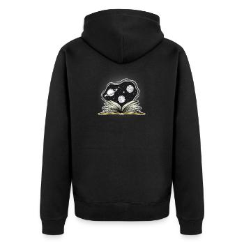 Space Weltraum - Unisex Premium Bio Zip Hoodie - Schwarz - Hinten - Nico (187cm)