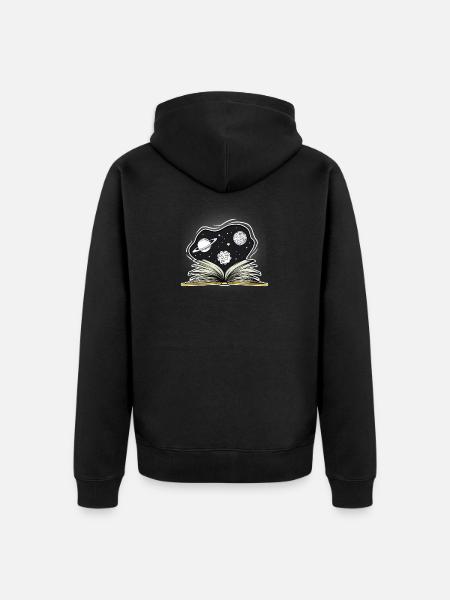 Space Weltraum - Unisex Premium Bio Zip Hoodie - Schwarz