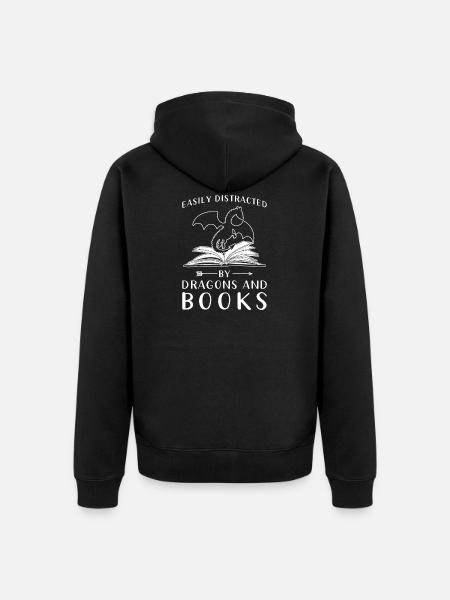Reading books saying - Unisex Premium Organic Zip Hoodie - black