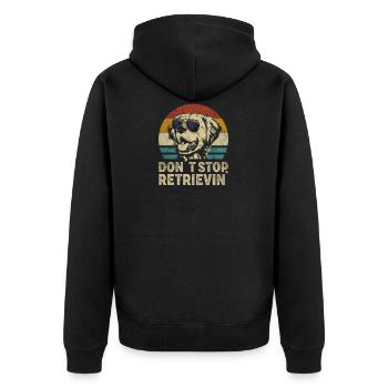 Golden Retriever chien rétro vintage silhouette - Veste à capuche bio Premium Unisexe - noir - Dos - Nico (187cm)