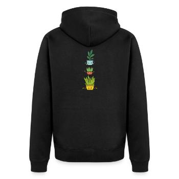 Plant Lover Gardener - Unisex Premium Bio Zip Hoodie - Schwarz - Hinten - Nico (187cm)