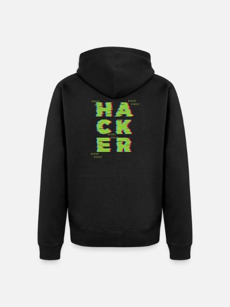 Hacker 0101 - Veste à capuche bio Premium Unisexe - noir