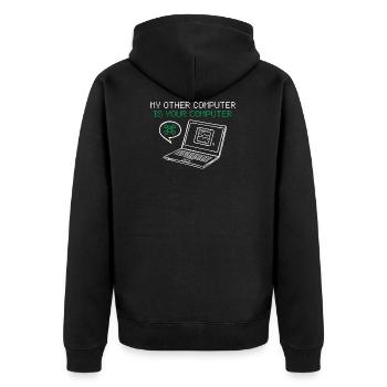 Hacker Mon Autre Ordinateur Est à toi - Veste à capuche bio Premium Unisexe - noir - Dos - Nico (187cm)