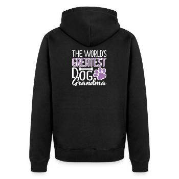 Die größte Hundeoma der Welt, ich liebe meinen Hund - Unisex Premium Bio Zip Hoodie - Schwarz - Hinten - Nico (187cm)