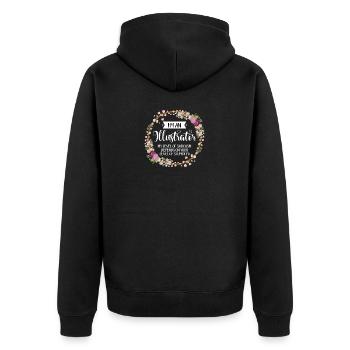 Ich bin ein Illustrator, von dem mein Sarkasmus abhängt - Unisex Premium Bio Zip Hoodie - Schwarz - Hinten - Nico (187cm)