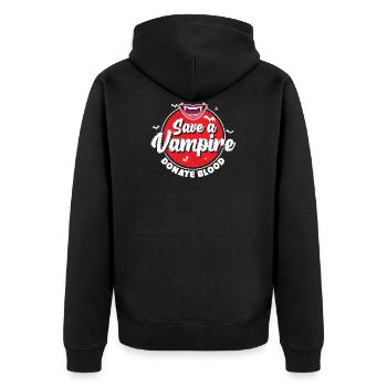 Protect Vampires Donate Blood - Unisex Premium Organic Zip Hoodie - black - Back - Nico (187cm)