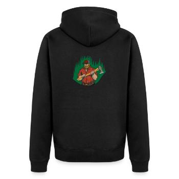 Jobs Serious Lumber Jack - Unisex Premium Organic Zip Hoodie - black - Back - Nico (187cm)