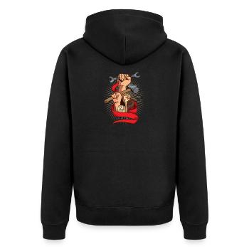 Journée des travailleurs de l’emploi - Veste à capuche bio Premium Unisexe - noir - Dos - Nico (187cm)