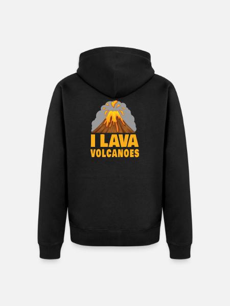 Volcan Lave drôle - Veste à capuche bio Premium Unisexe - noir