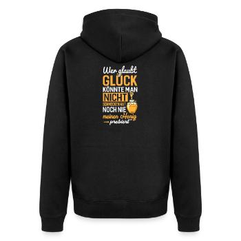 Imker Imkerei Honig Biene Bienenflüsterer - Unisex Premium Bio Zip Hoodie - Schwarz - Hinten - Nico (187cm)