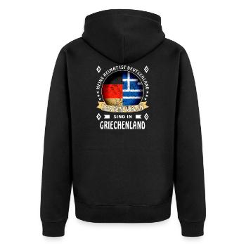 Heimat Deutschland Wurzeln - Unisex Premium Bio Zip Hoodie - Schwarz - Hinten - Nico (187cm)