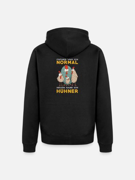 Chicken saying funny - Unisex Premium Organic Zip Hoodie - black