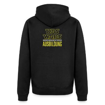 Das Wars Ausbildung Azubi Lehrling Fertig Geschenk - Unisex Premium Bio Zip Hoodie - Schwarz - Hinten - Nico (187cm)
