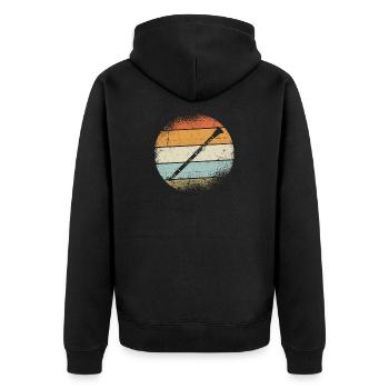 clarinet - Unisex Premium Organic Zip Hoodie - black - Back - Nico (187cm)