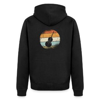 Kontrabass - Unisex Premium Bio Zip Hoodie - Schwarz - Hinten - Nico (187cm)