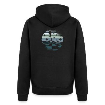 Darts retro - Unisex Premium Organic Zip Hoodie - black - Back - Nico (187cm)