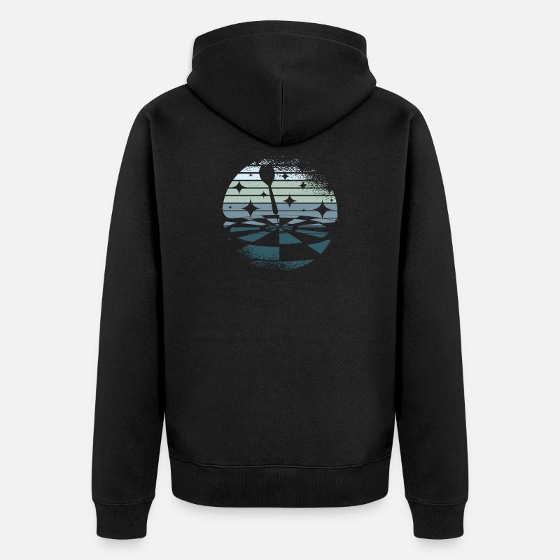 Darts retro - Unisex Premium Bio Zip Hoodie - Schwarz
