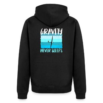 Glider Gliding Gliding Glider - Unisex Premium Organic Zip Hoodie - black - Back - Nico (187cm)