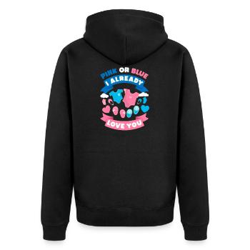 Gender Revealing Party Ideas Gender Revealer Cute - Unisex Premium Bio Zip Hoodie - Schwarz - Hinten - Nico (187cm)
