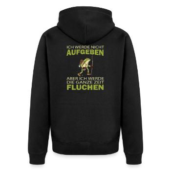 Ich Werde Nicht Aufgeben Berge Wandern Wanderer - Unisex Premium Bio Zip Hoodie - Schwarz - Hinten - Nico (187cm)