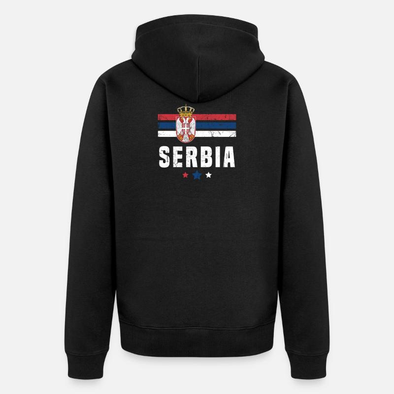 Serbie Drapeau serbe - Veste à capuche bio Premium Unisexe - noir