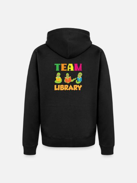 Team Library Cute Librarian School - Unisex Premium Organic Zip Hoodie - black