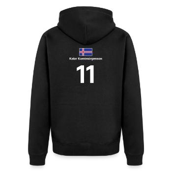 Island Sauf Trikot Fußball Saufen T-Shirt - Unisex Premium Bio Zip Hoodie - Schwarz - Hinten - Nico (187cm)